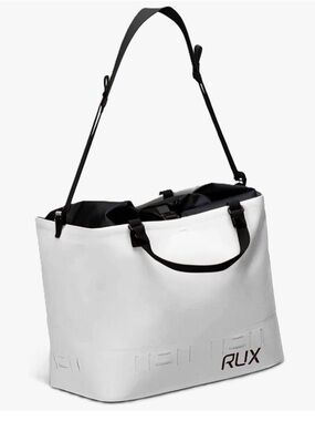 RUX White Tote Bag with Black Interior and Strap